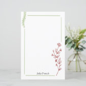 赤エレガント緑フローラ植物文房具 (スタンド正面)