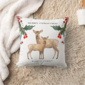 赤エレガント緑ホリーベリーディアデュクリスマス クッション (ブランケット)