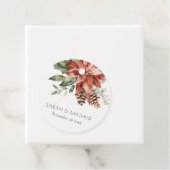 赤エレガント緑ポインセチア松コーン水色 フェイバータグ (インサイチュ)