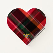 赤エレガント緑マドラスモノグラムのパーソナライズ ノートブック (裏面)