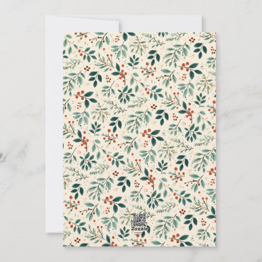 赤エレガント緑レトロタイポグラフィ業 シーズンカード (裏面)