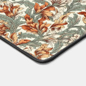 赤エレガント緑ヴィンテージスタイルフローラルパターン デスクマット (コーナー)