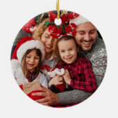 赤エレガント緑Rhinestoneホワイトメリークリスマス セラミックオーナメント (裏面)