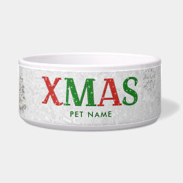 赤エレガント緑Rhinestoneホワイトメリークリスマス ボウル