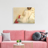 赤エレガント美しい付きストッキング キャンバスプリント (インサイチュ (リビング))