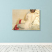 赤エレガント美しい付きストッキング キャンバスプリント (インサイチュ (ウッドフロア))