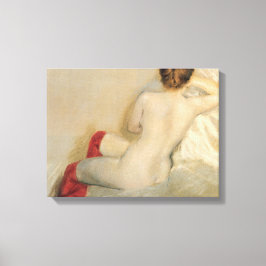 赤エレガント美しい付きストッキング キャンバスプリント