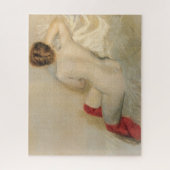 赤エレガント美しい付きストッキング ジグソーパズル (縦)