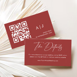 赤エレガント聖降誕祭結婚のウェブサイト エンクロージャーカード