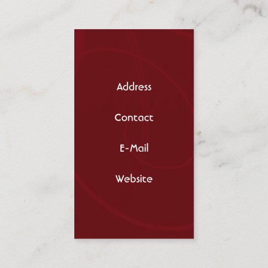 赤エレガント肉印刷ペットケア名刺 名刺 (裏面)