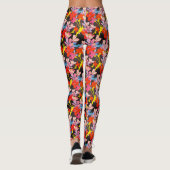 赤エレガント色と青の花 レギンス (裏面)