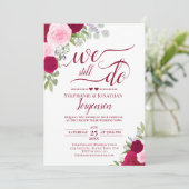 赤エレガント色のバラ我々はまだ誓いを更新する 招待状 (スタンド正面)