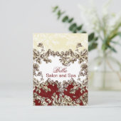 赤エレガント色のビジネスサンキューカード ポストカード (スタンド正面)