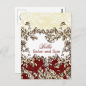 赤エレガント色のビジネスサンキューカード ポストカード (正面/裏面)