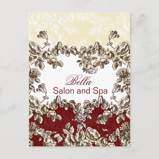 赤エレガント色のビジネスサンキューカード ポストカード (正面)