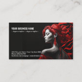 赤エレガント色の女性 名刺 (裏面)