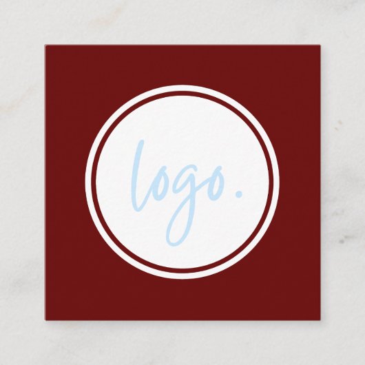 赤エレガント色ミニマルなリッチビジネスロゴ スクエア名刺 (正面)