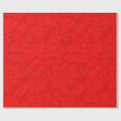 赤エレガント色モノクロヴィンテージフローラマスク ラッピングペーパー (フラット)