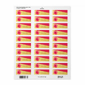 赤エレガント色，ヒビスクス，金ゴールド住所 シール (フルシート)