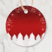 赤エレガント色 |木と雪の結晶クリスマスパーティー フェイバータグ (裏面)