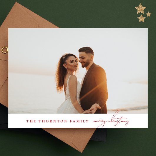 赤エレガント色 | MERRY CHRISTMASフォトコラージュ シーズンカード