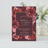 赤エレガント花リハーサルディナー 招待状 (スタンド正面)