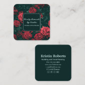 赤エレガント花屋 スクエア名刺 (正面/裏面)