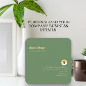 赤エレガント花柄お名前をカスタムする スクエア名刺