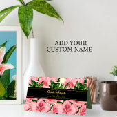 赤エレガント花柄名前をカスタムする業 予約カード