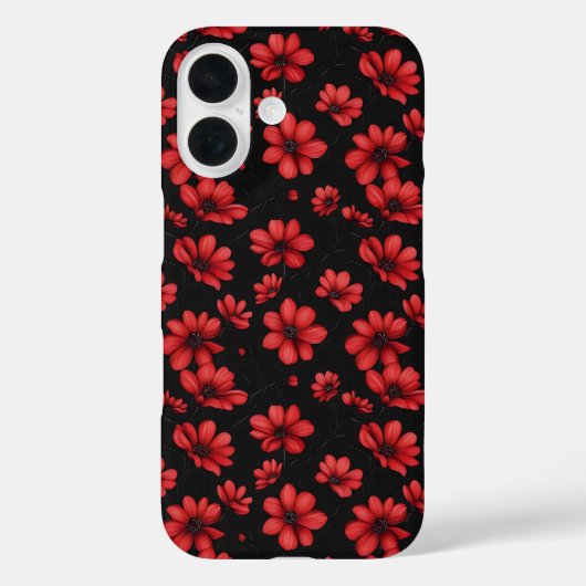 赤エレガント花柄 Case-Mate iPhoneケース (裏面)