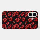 赤エレガント花柄 Case-Mate iPhoneケース (裏面 (横))