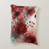 赤エレガント花穏かな抽象デザイン アクセントクッション (裏面(縦))