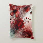 赤エレガント花穏かな抽象デザイン アクセントクッション (正面(垂直))