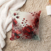 赤エレガント花穏かな抽象デザイン クッション (ブランケット)