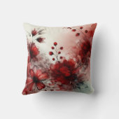 赤エレガント花穏かな抽象デザイン クッション (裏面)
