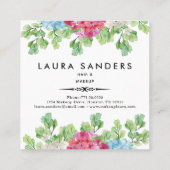 赤エレガント花髪&メイクアップ スクエア名刺 (裏面)