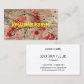 赤エレガント茶モダン抽象芸術テンプレート 名刺 (正面/裏面)