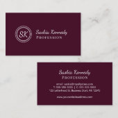 赤エレガント茶色のスクリプトプロフェッショナルモノグラム 名刺 (正面/裏面)