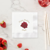 赤エレガント薔薇の誕生会 縁ありカクテルナプキン (インサイチュ)