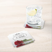 赤エレガント薔薇は酒の名を取ら結婚ぬ ペーパーコースター (インサイチュ)