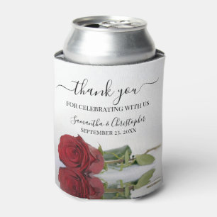 赤エレガント薔薇ロマン結婚ティック 缶クーラー