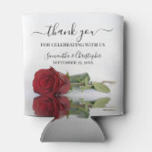 赤エレガント薔薇ロマン結婚ティック 缶クーラー (裏面)