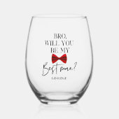 赤エレガント蝶タイカスタム花婿介添人提案書 ステムなしワイングラス (正面)