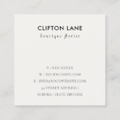 赤エレガント赤面ブルゴーニュ水彩バラフローラ スクエア名刺 (裏面)