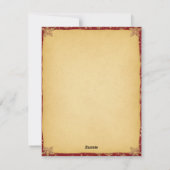 赤エレガント金クリスマスツリーグリーティングカード シーズンカード (裏面)