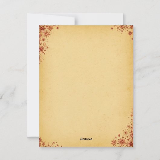 赤エレガント金クリスマスツリーグリーティングカード シーズンカード (裏面)