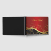 赤エレガント金ゴールドと黒 ゲストブック (全面)