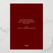 赤エレガント金ゴールドアーチ水の色メリークリスマス 箔シーズンカード (裏面)