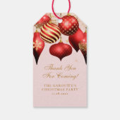 赤エレガント金ゴールドオーナメントクリスマスパーティー ギフトタグ (裏面)