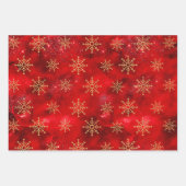 赤エレガント金ゴールドクリスマスオーナメント休暇 ラッピングペーパーシート (正面3)